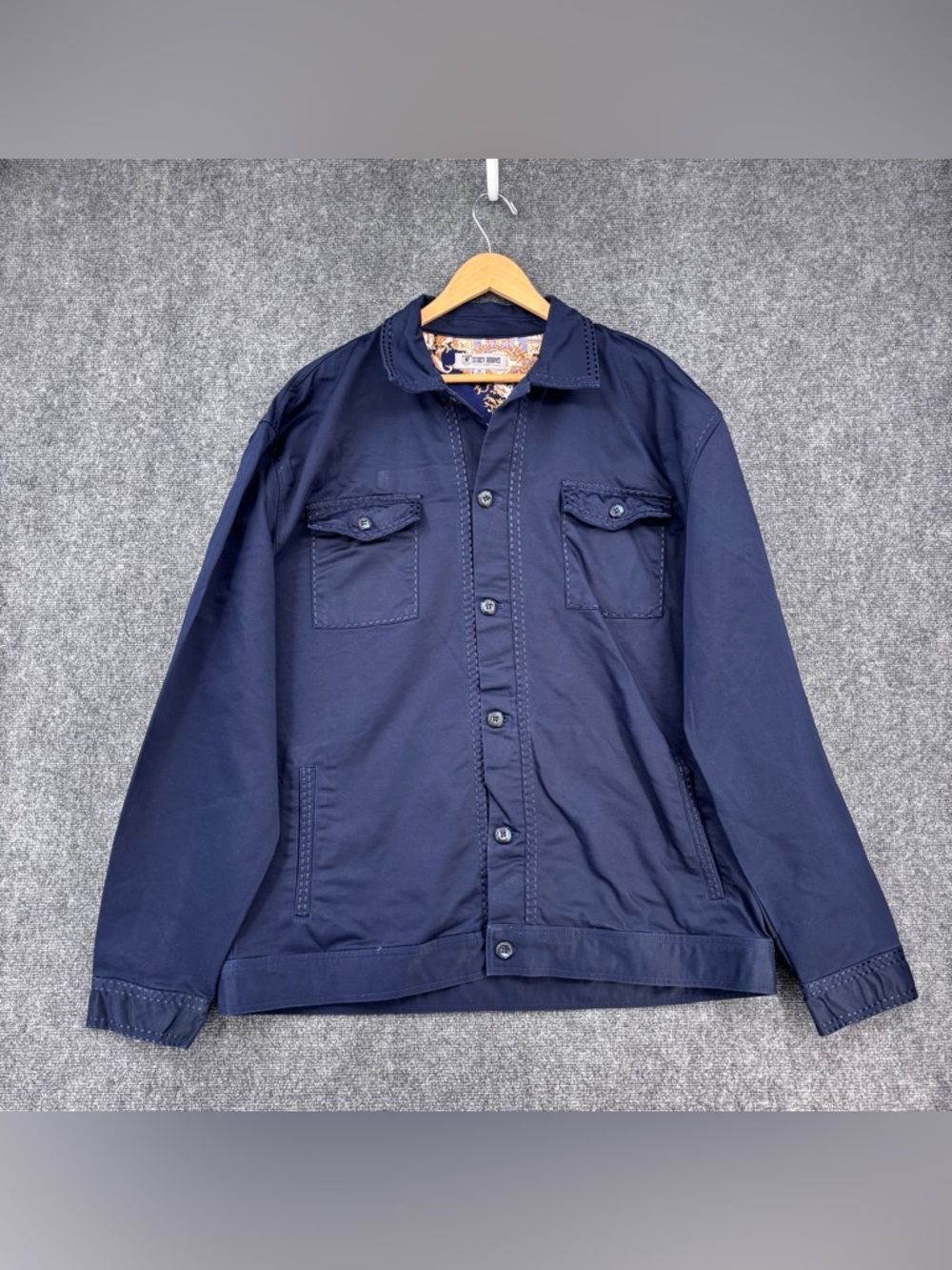 Stacy Adams Blue Chore Utility Coat Men’s 3X Button Up Modern Casual Dapper